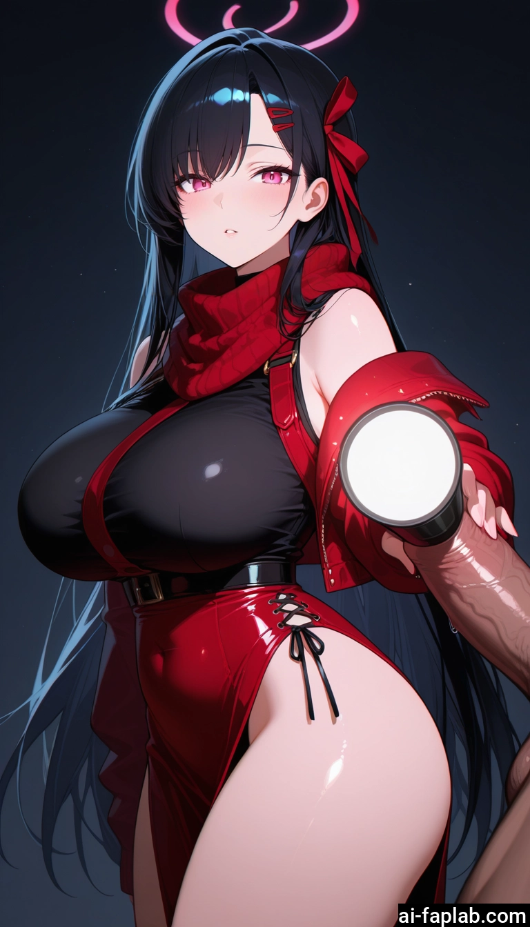 1girl, breasts, penis, long hair, hetero, black hair