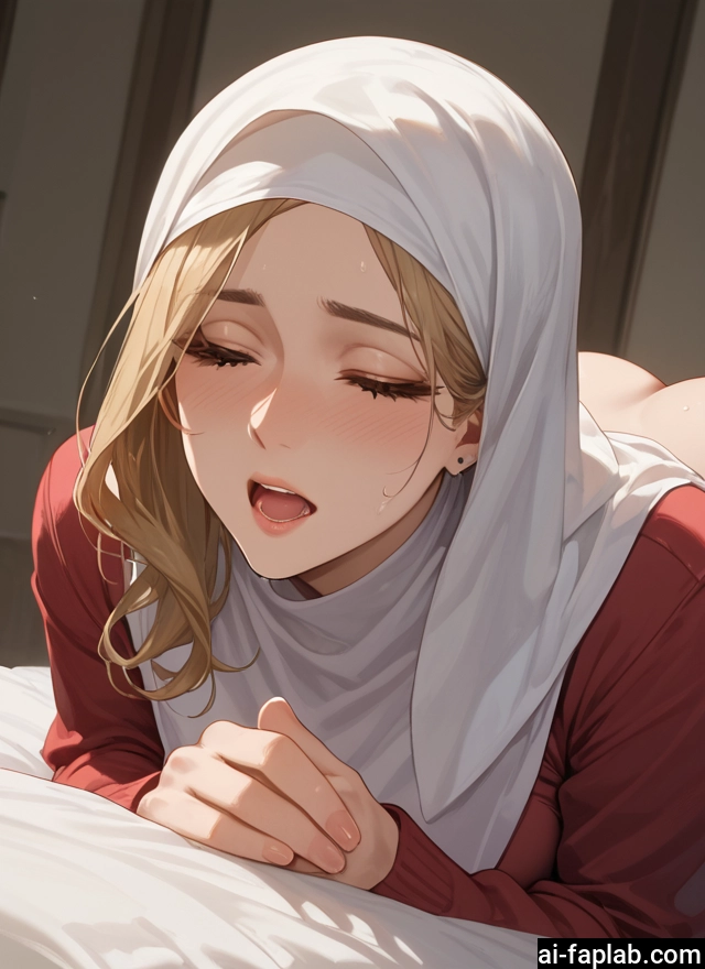 1girl, closed eyes, open mouth, blush, blonde hair, solo