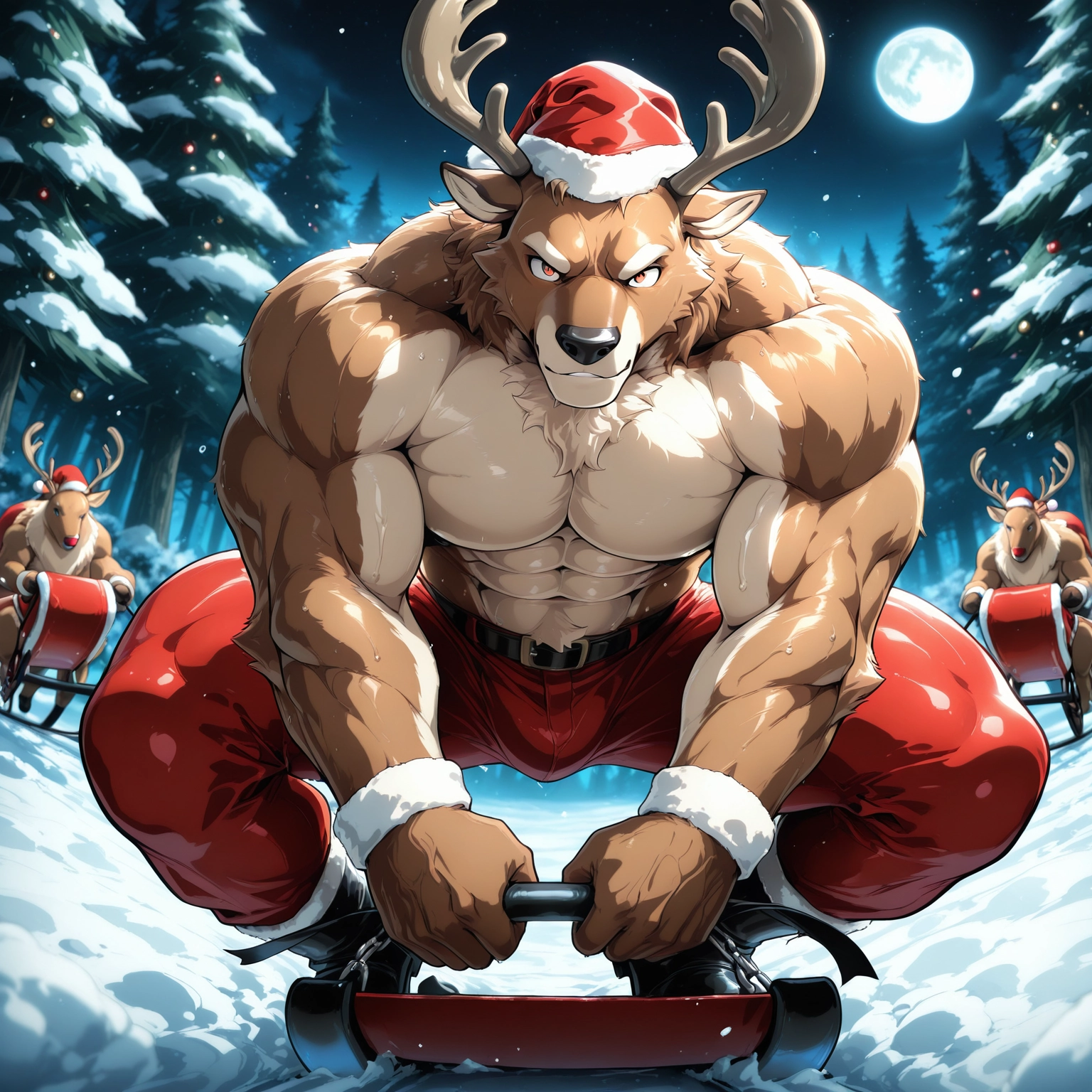 bara, furry, muscular, muscular male, pectorals, male focus · Yamete.gg