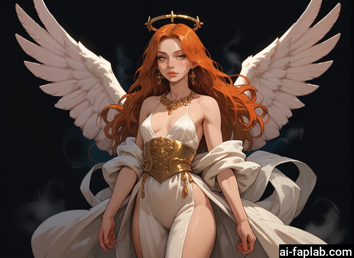 1girl, wings, long hair, solo, jewelry, breasts · Yamete.gg