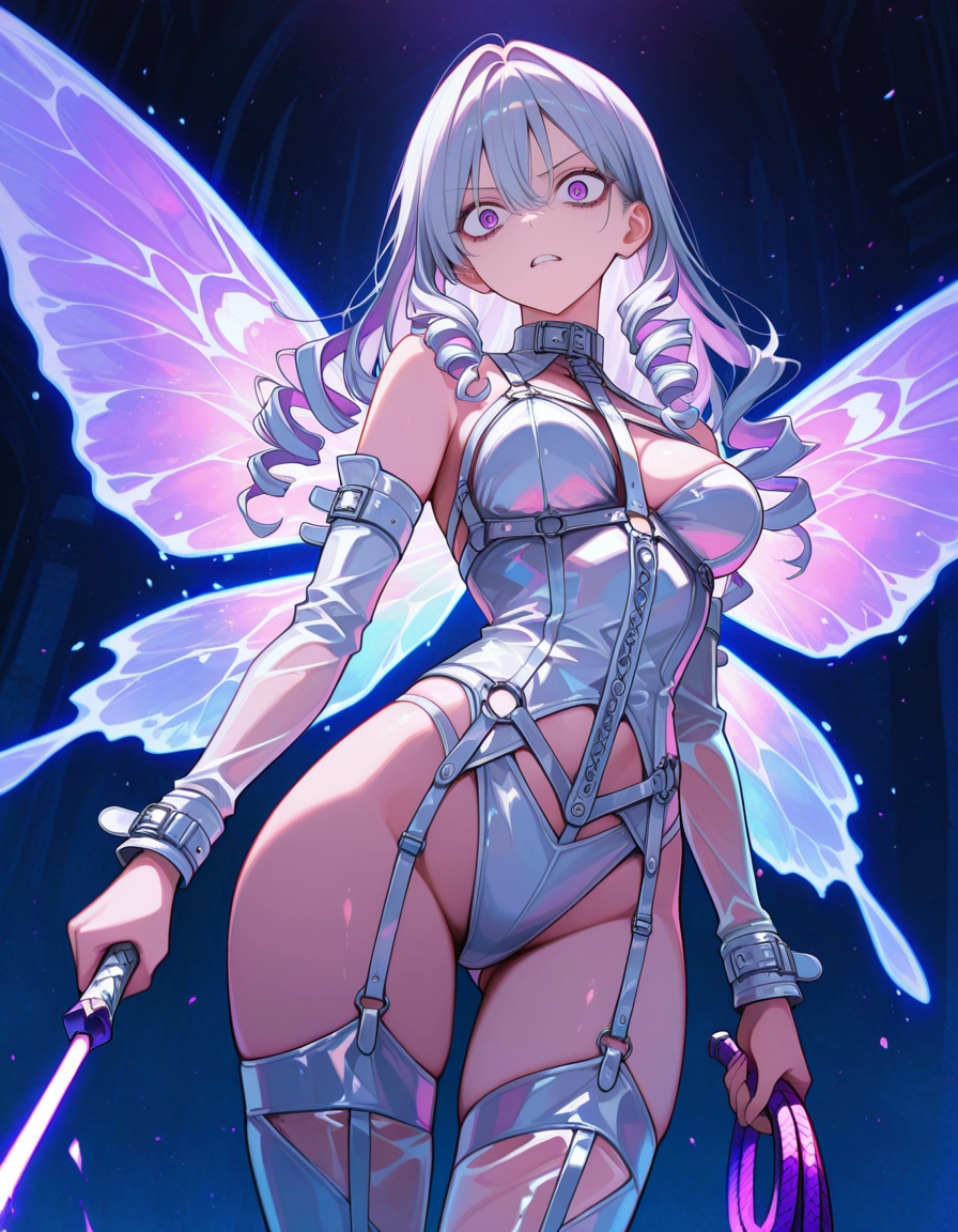 1girl, breasts, solo, wings, holding, thighhighs · Yamete.gg