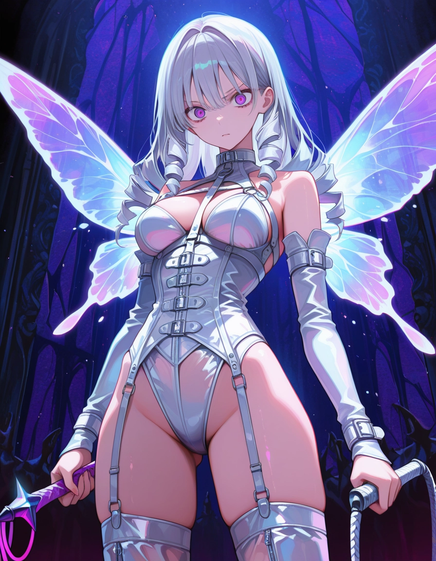 1girl, breasts, solo, wings, holding, thighhighs · Yamete.gg
