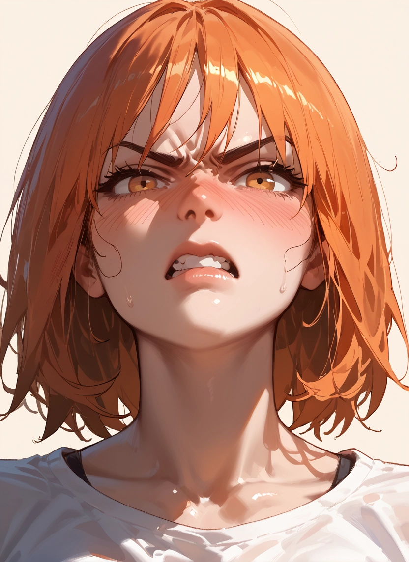 1girl, solo, blush, shirt, teeth, looking at viewer · Yamete.gg