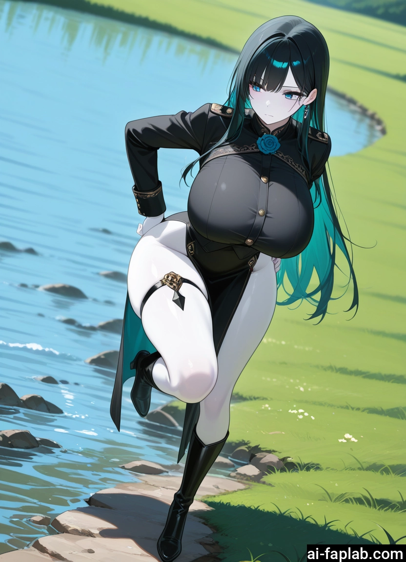 1girl, breasts, boots, long hair, black hair, solo · Yamete.gg