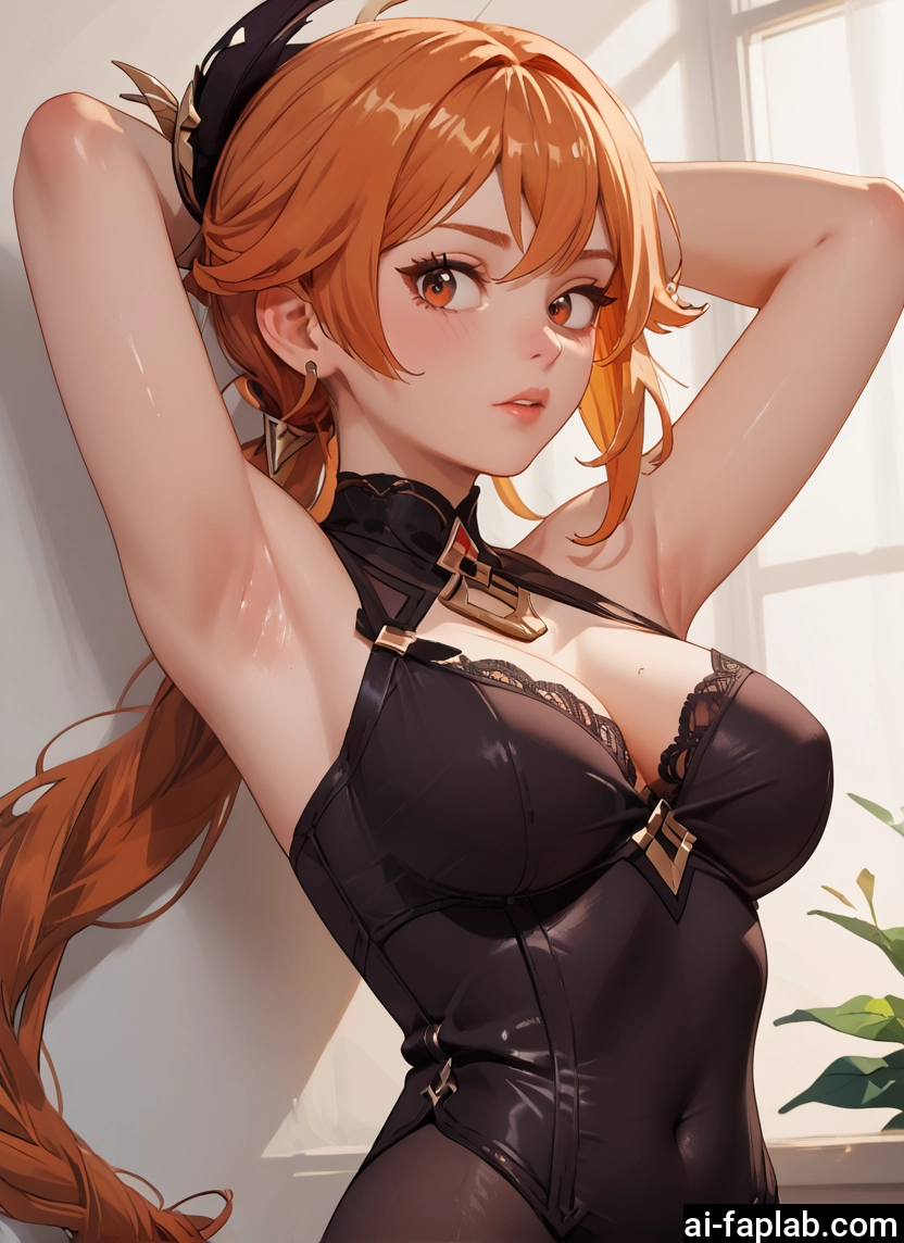 1girl, breasts, armpits, solo, jewelry, long hair