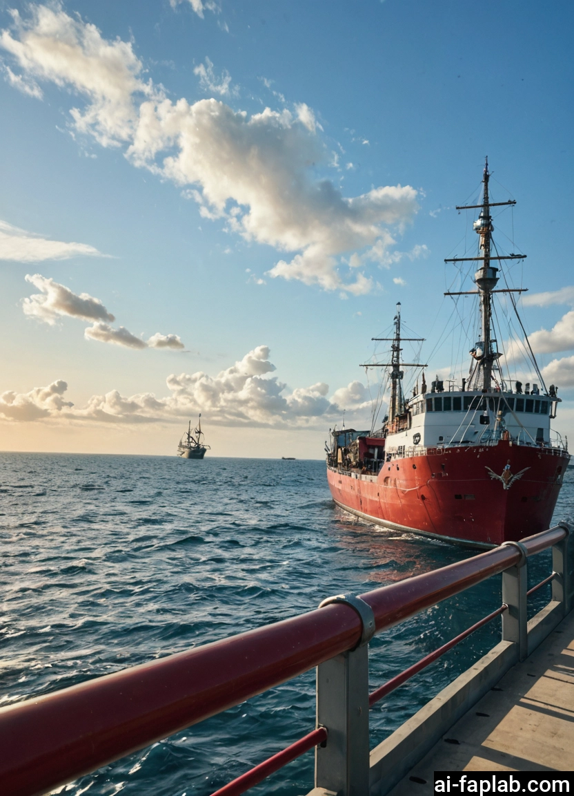 no humans, watercraft, cloud, sky, ship, ocean · Yamete.gg