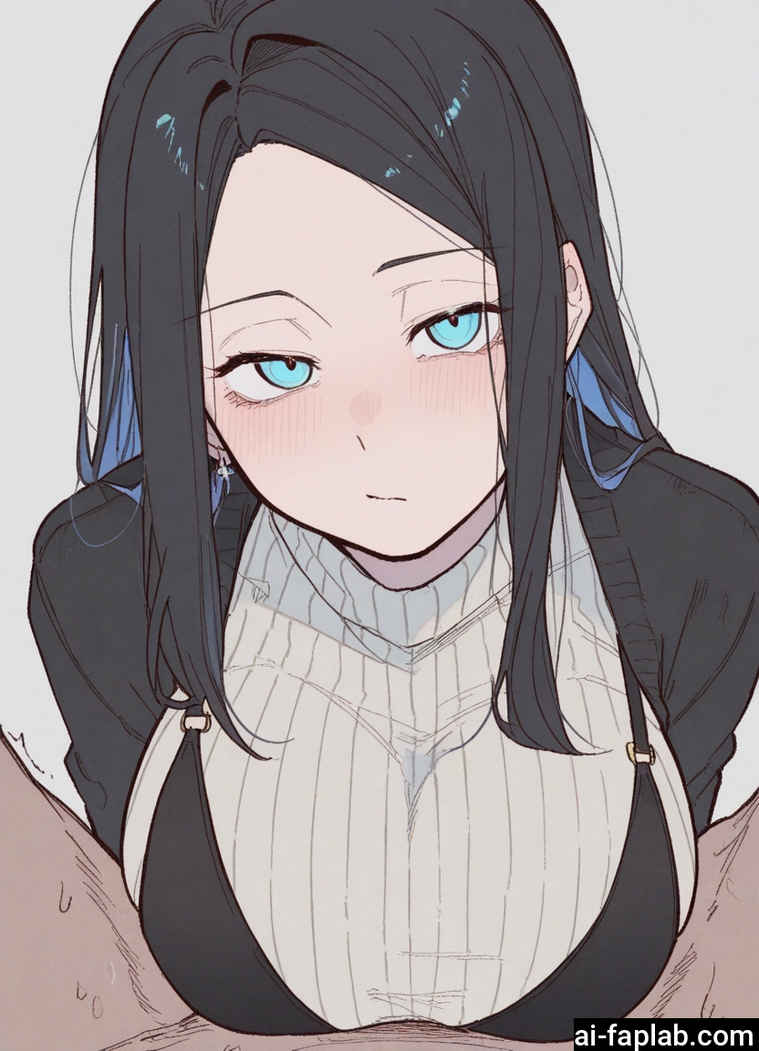 1girl, breasts, hetero, black hair, 1boy, blue eyes