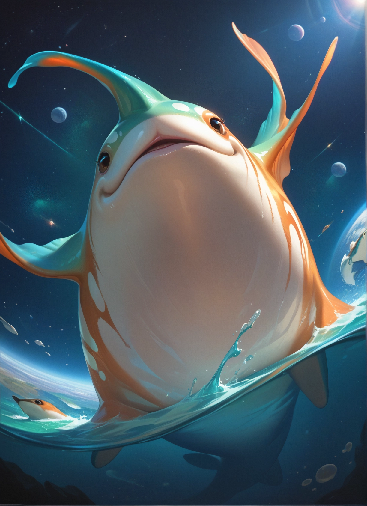 no humans, water, planet, solo, partially underwater shot, open mouth · Yamete.gg