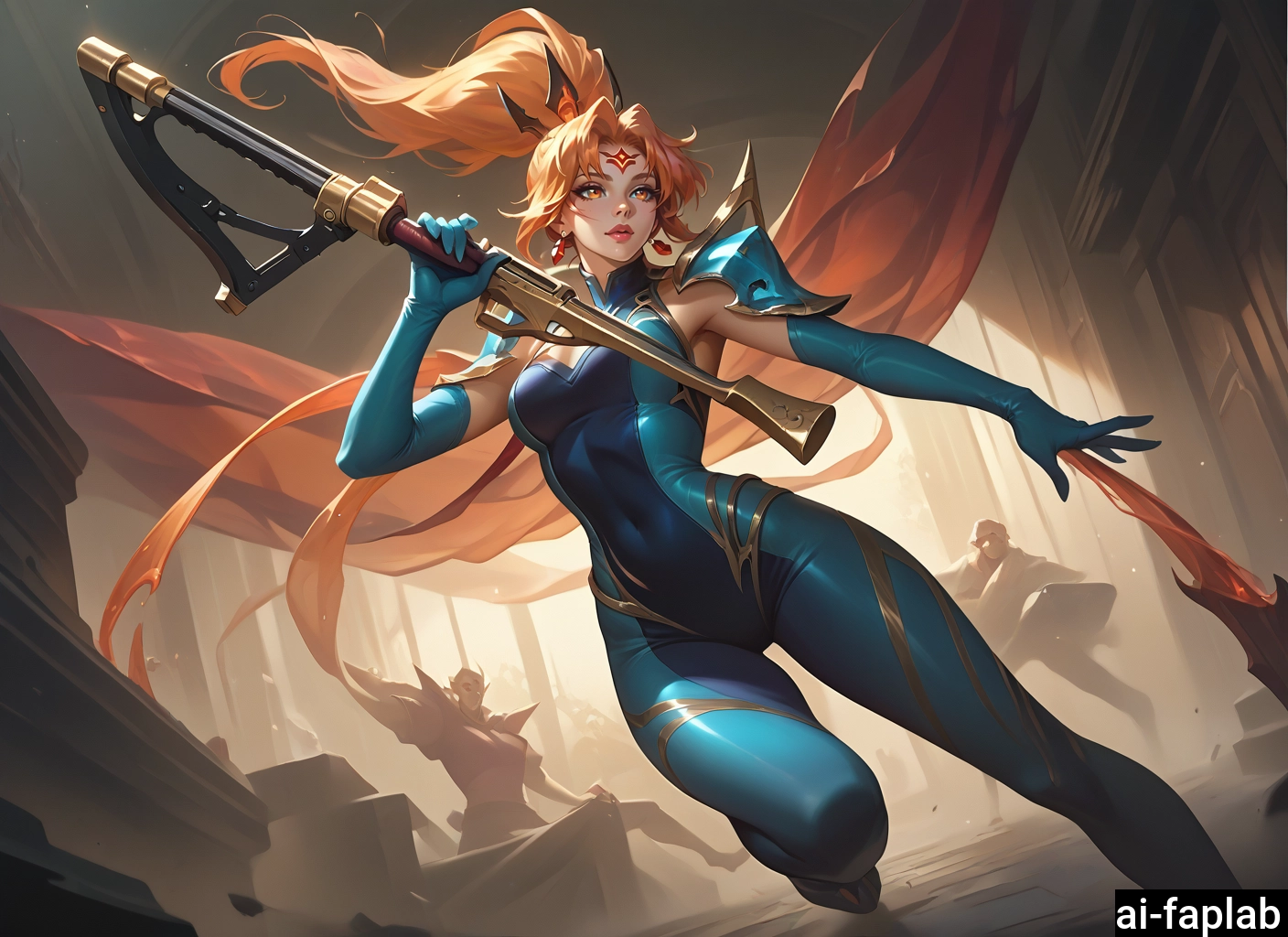 1girl, weapon, gloves, holding, gun, long hair
