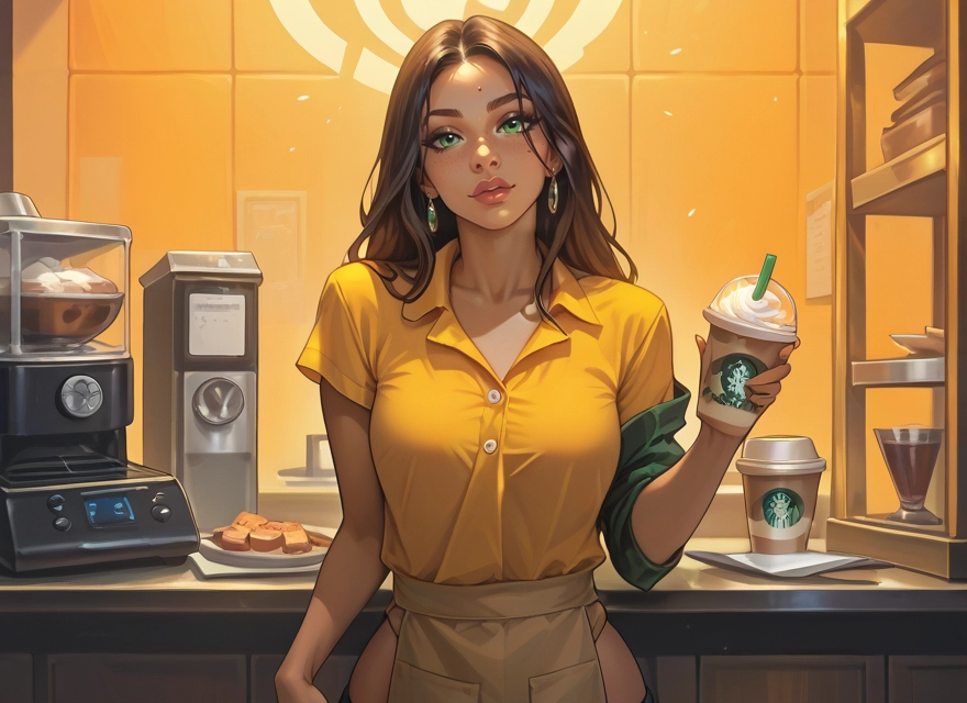 1girl, jewelry, earrings, solo, green eyes, food