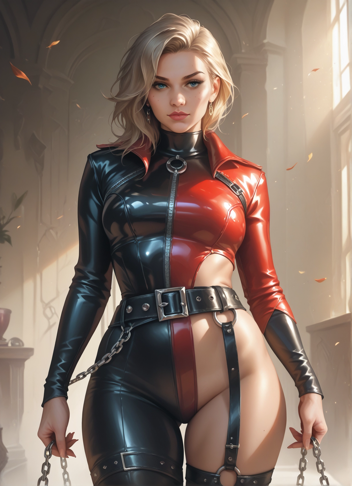 1girl, solo, jewelry, blue eyes, earrings, blonde hair · Yamete.gg