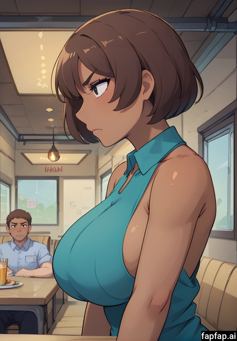 1girl, breasts, brown hair, 1boy, shirt, short hair · Yamete.gg