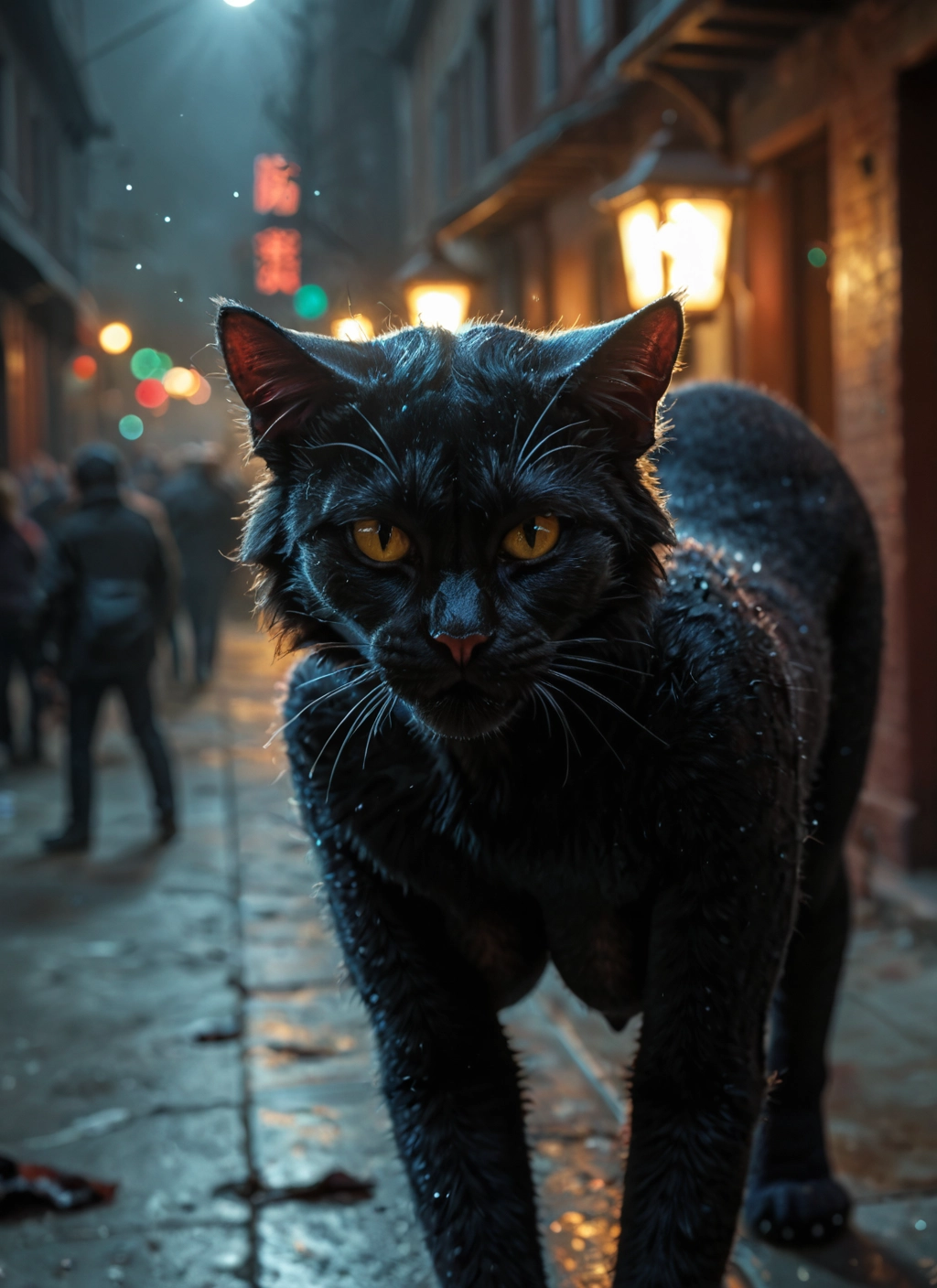 furry, cat, animal, looking at viewer, blurry, outdoors · Yamete.gg