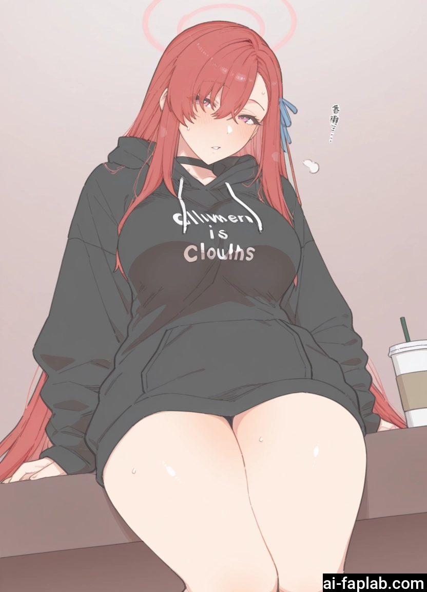 1girl, long hair, halo, hood, hoodie, breasts