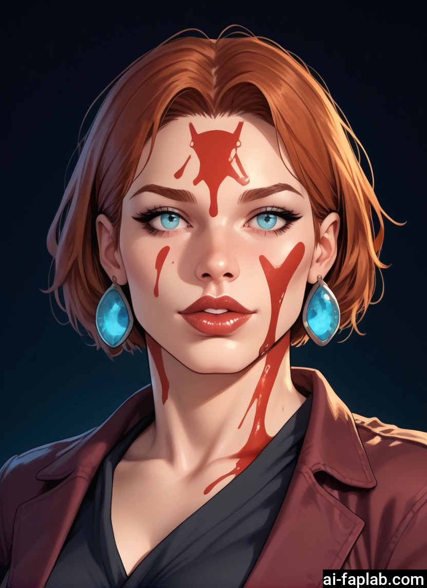 1girl, solo, jewelry, earrings, blue eyes, short hair · Yamete.gg