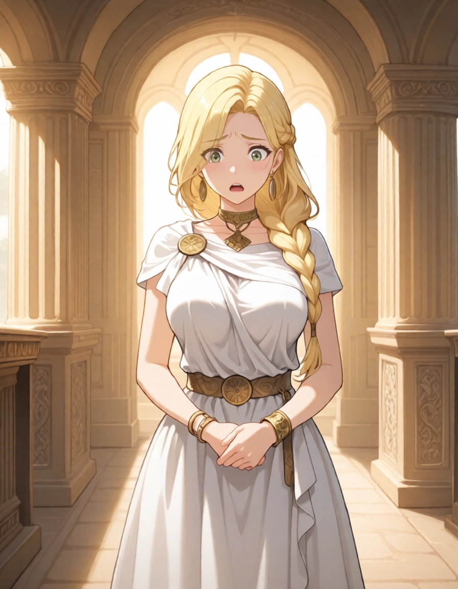 1girl, jewelry, solo, blonde hair, long hair, breasts · Yamete.gg