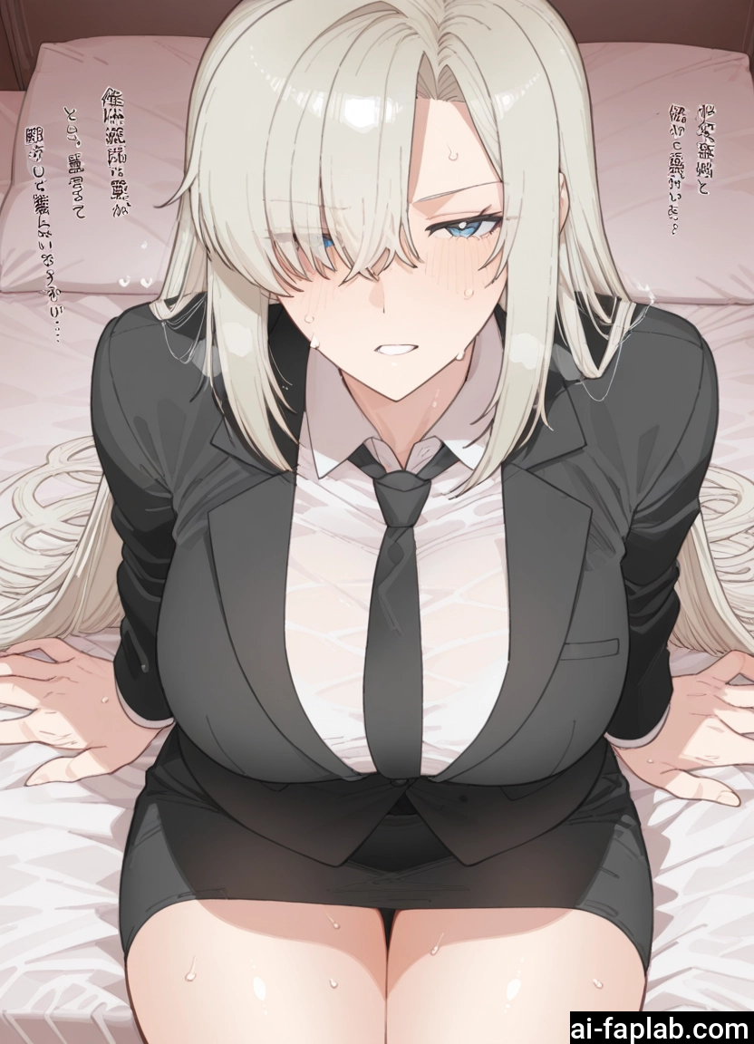 1girl, breasts, skirt, blue eyes, necktie, long hair