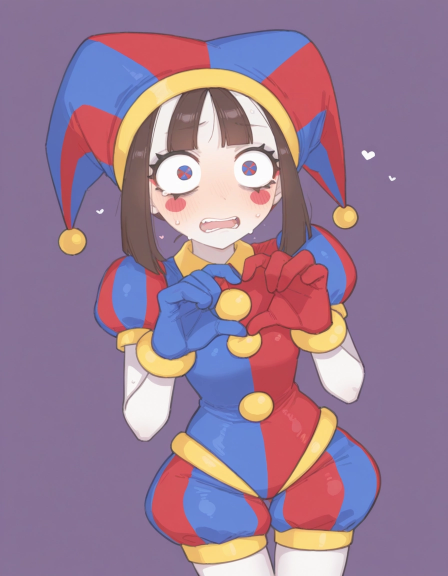 1girl, heart, solo, heart hands, blue eyes, hat · Yamete.gg