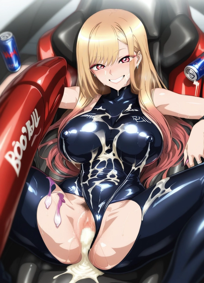 kitagawa marin, 1girl, cum, blonde hair, used condom, solo · Yamete.gg
