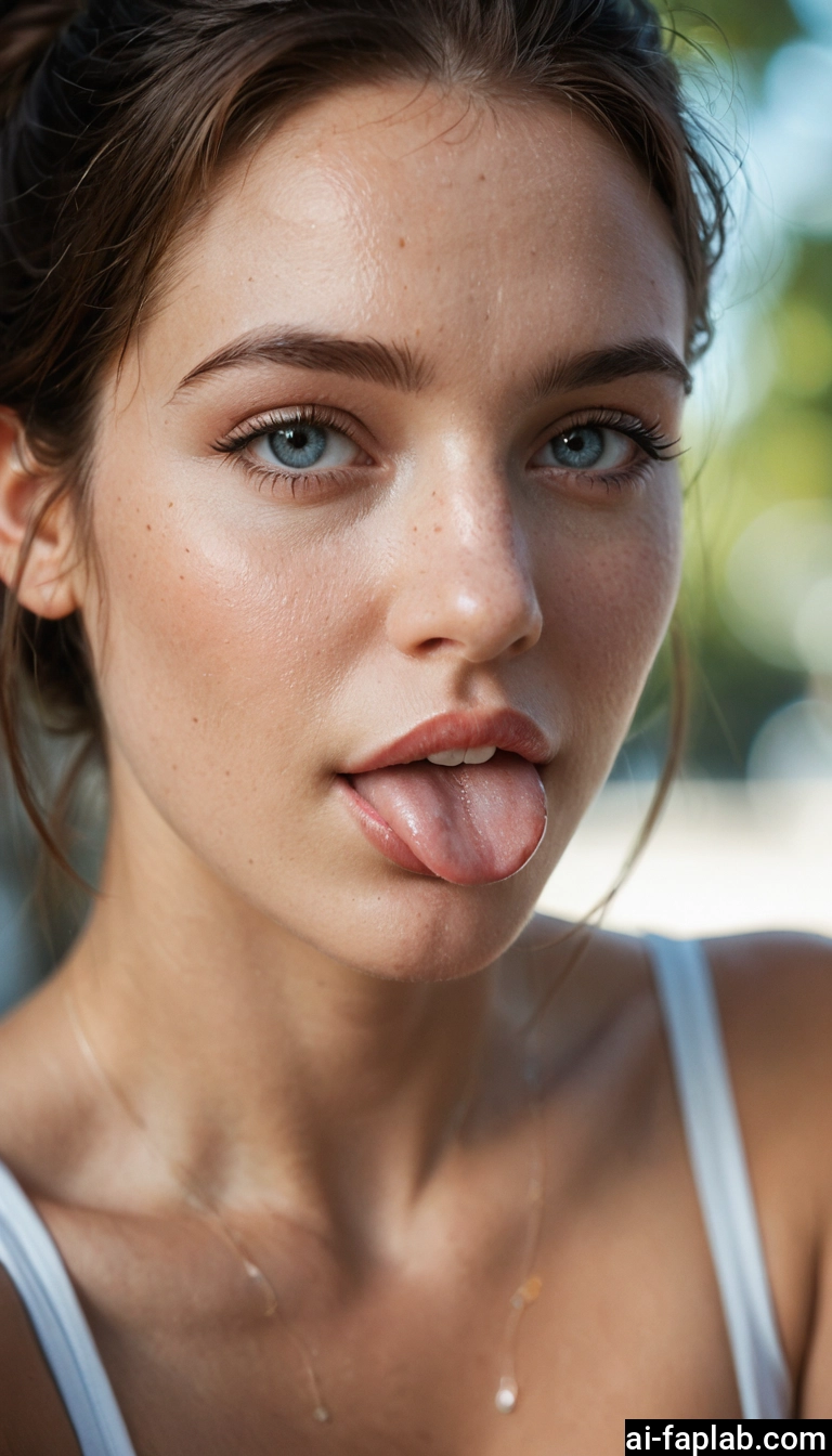1girl, solo, tongue, tongue out, photo (medium), looking at viewer