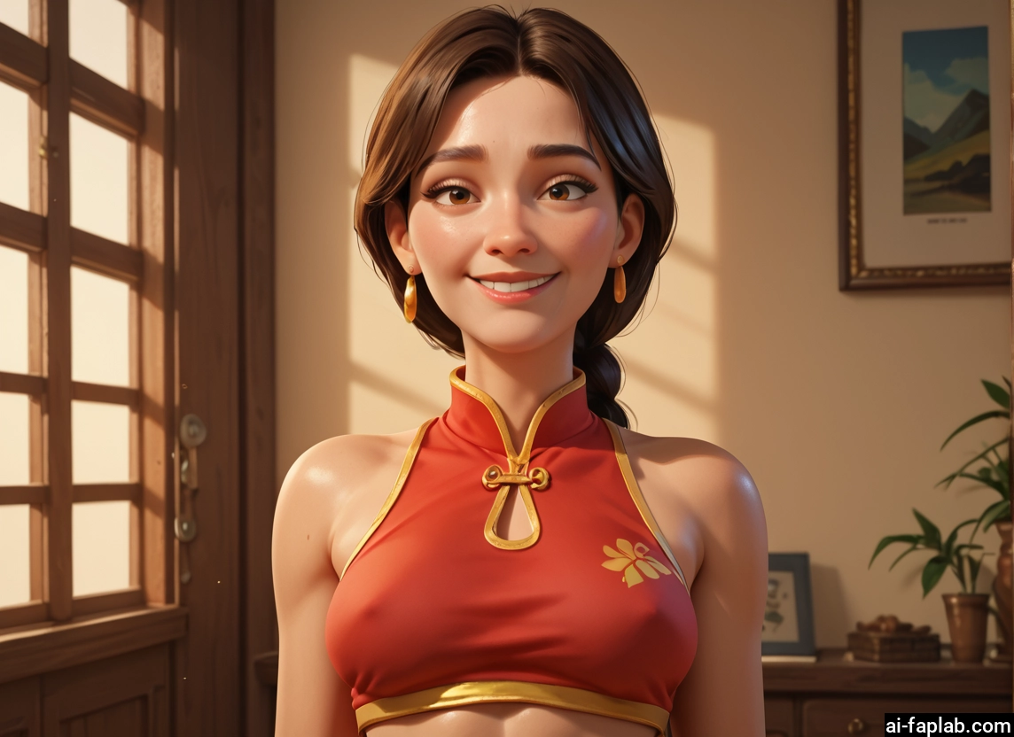 1girl, solo, jewelry, earrings, brown eyes, smile · Yamete.gg