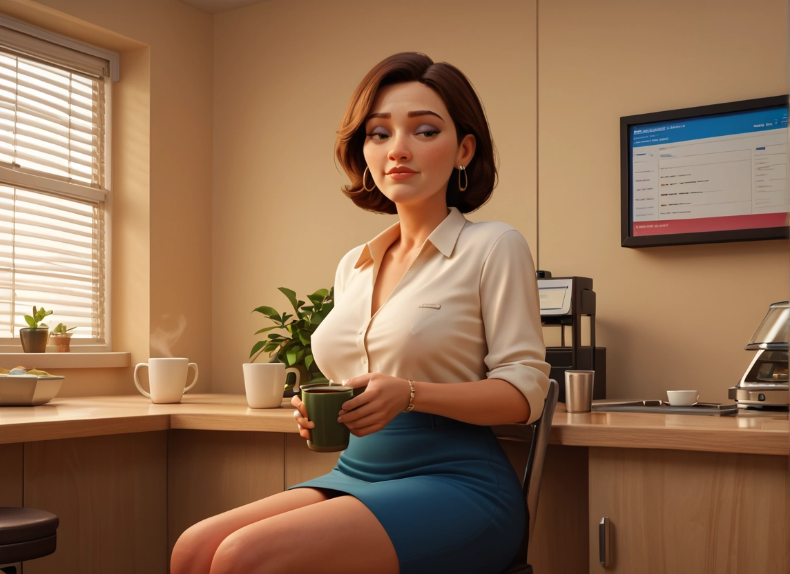 1girl, solo, jewelry, earrings, skirt, cup · Yamete.gg