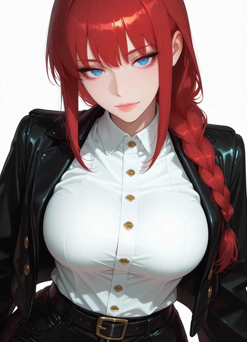 1girl, makima (chainsaw man), breasts, solo, braid, shirt · Yamete.gg