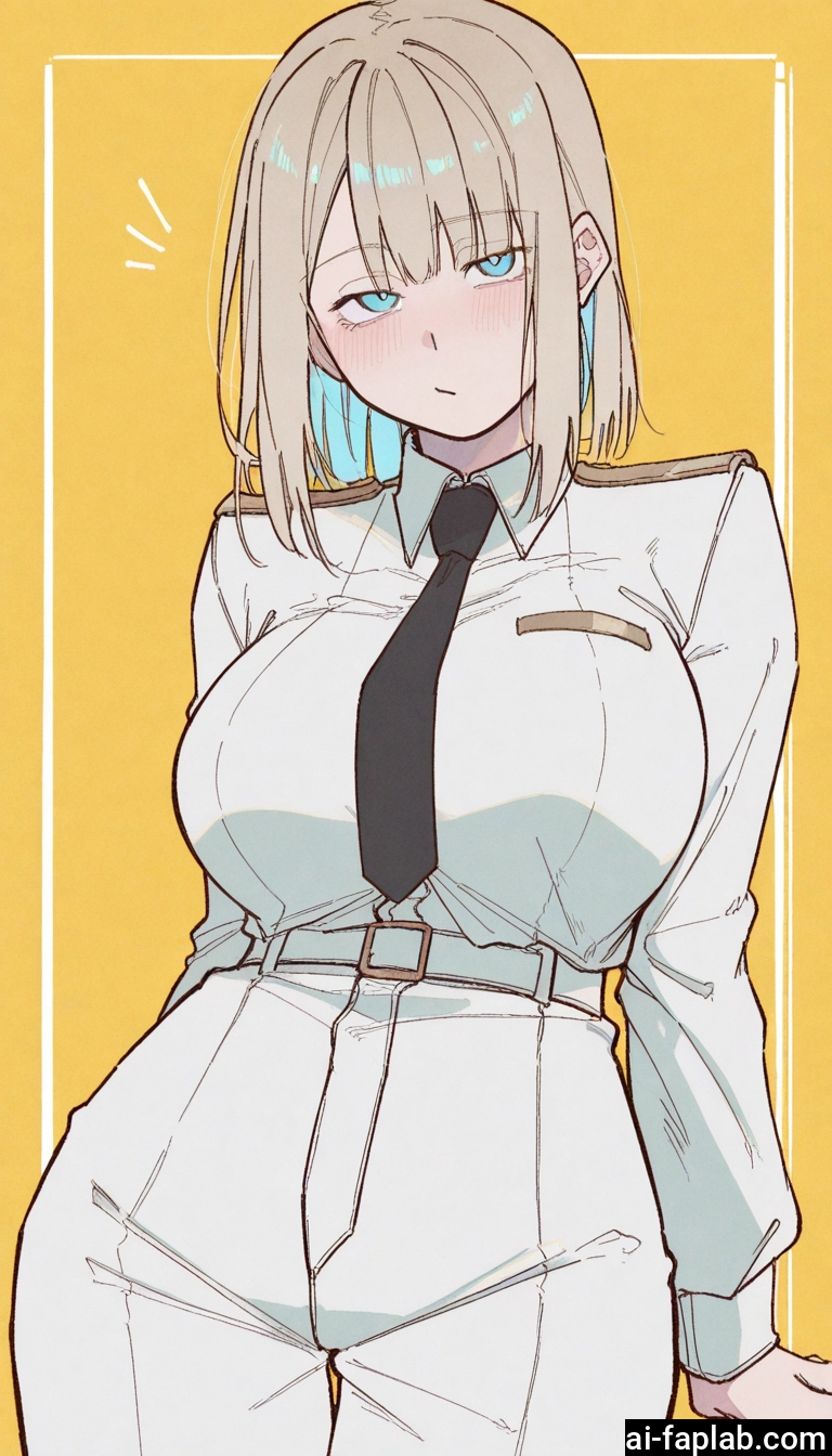1girl, solo, necktie, breasts, blue eyes, shirt · Yamete.gg