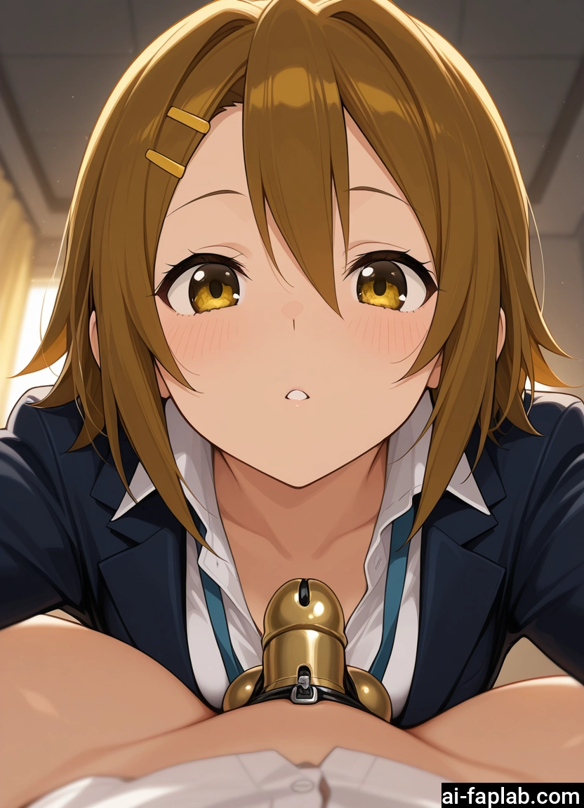 1girl, brown hair, hair ornament, hairclip, blush, looking at viewer