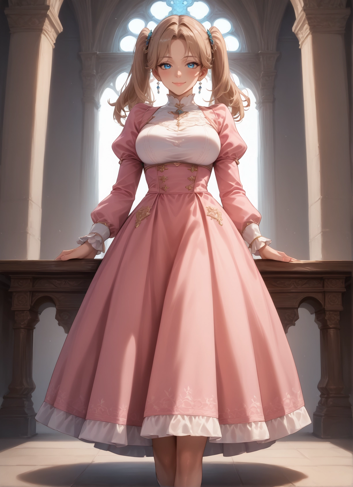 1girl, twintails, blue eyes, blonde hair, solo, breasts · Yamete.gg