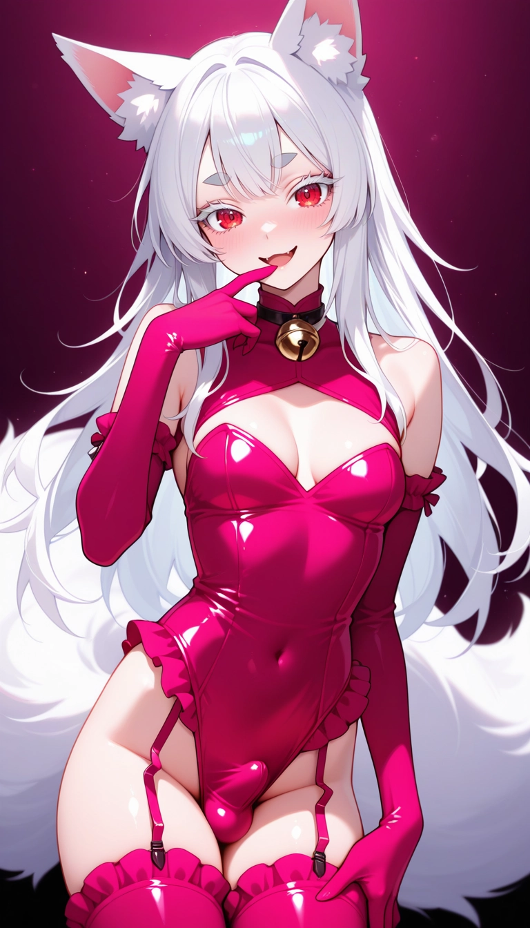 solo, gloves, leotard, thighhighs, bulge, animal ears