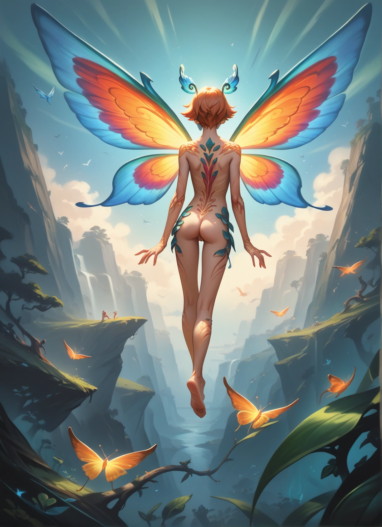 ass, wings, bug, nude, butterfly, from behind · Yamete.gg