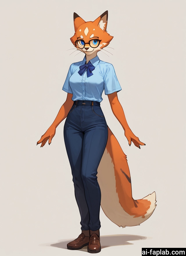furry, 1girl, solo, furry female, blue eyes, tail