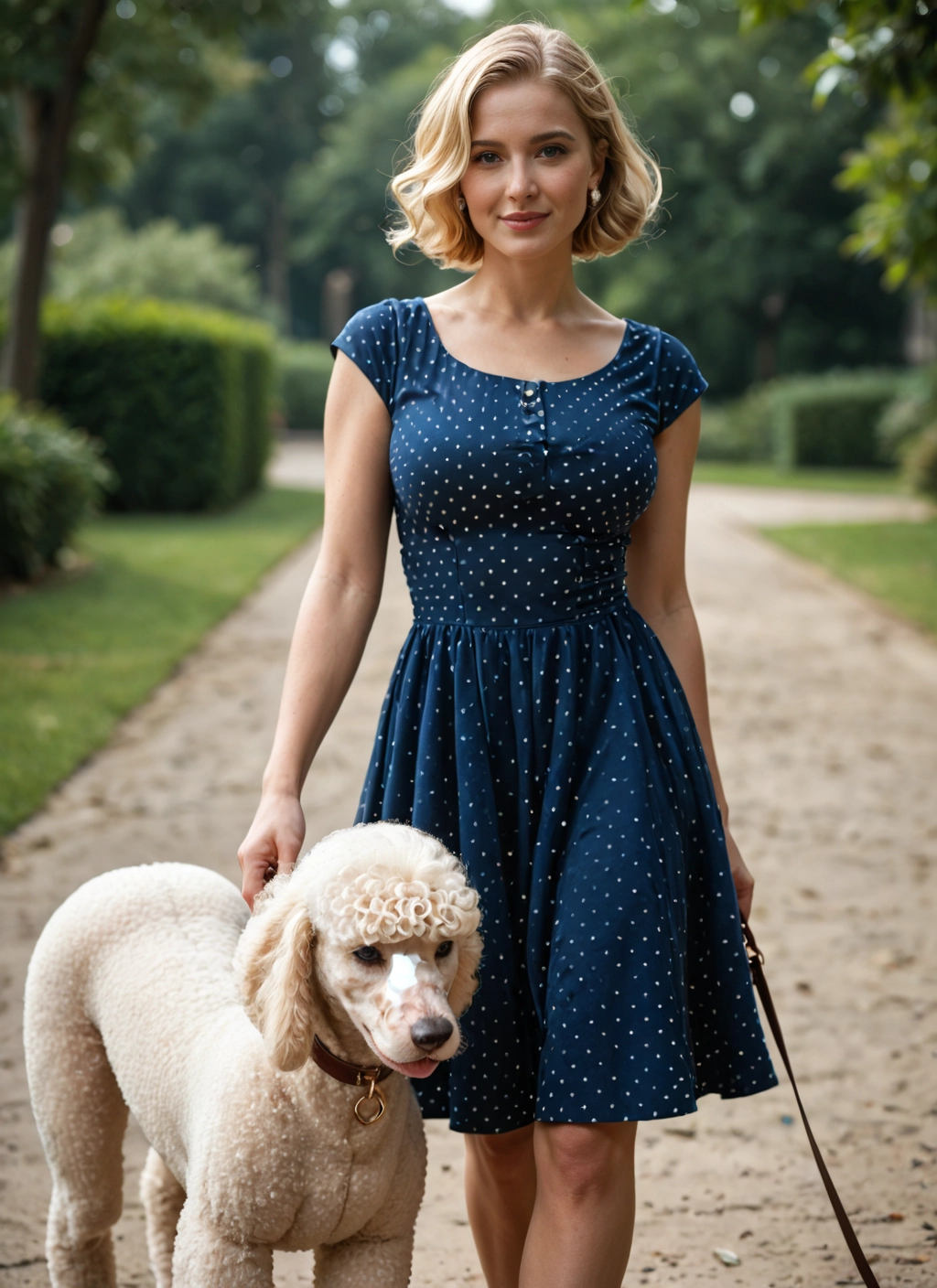1girl, dress, dog, blonde hair, jewelry, earrings · Yamete.gg