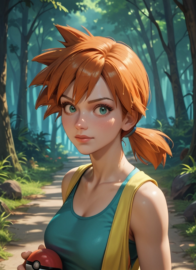 1girl, solo, breasts, orange hair, holding, looking at viewer · Yamete.gg
