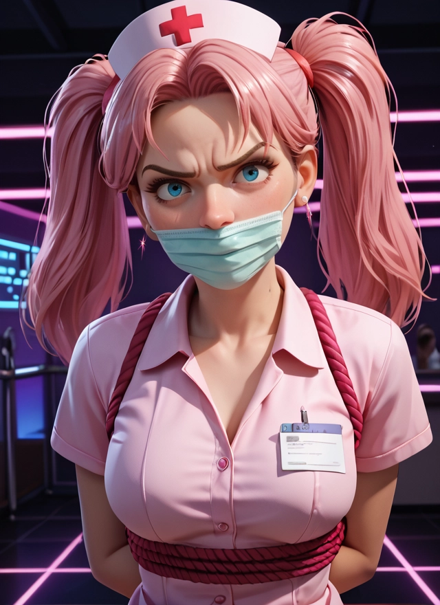 twintails, hat, nurse cap, 1girl, nurse, pink hair · Yamete.gg
