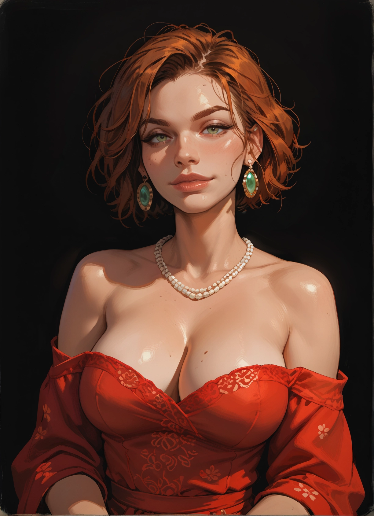 1girl, breasts, jewelry, earrings, solo, necklace · Yamete.gg