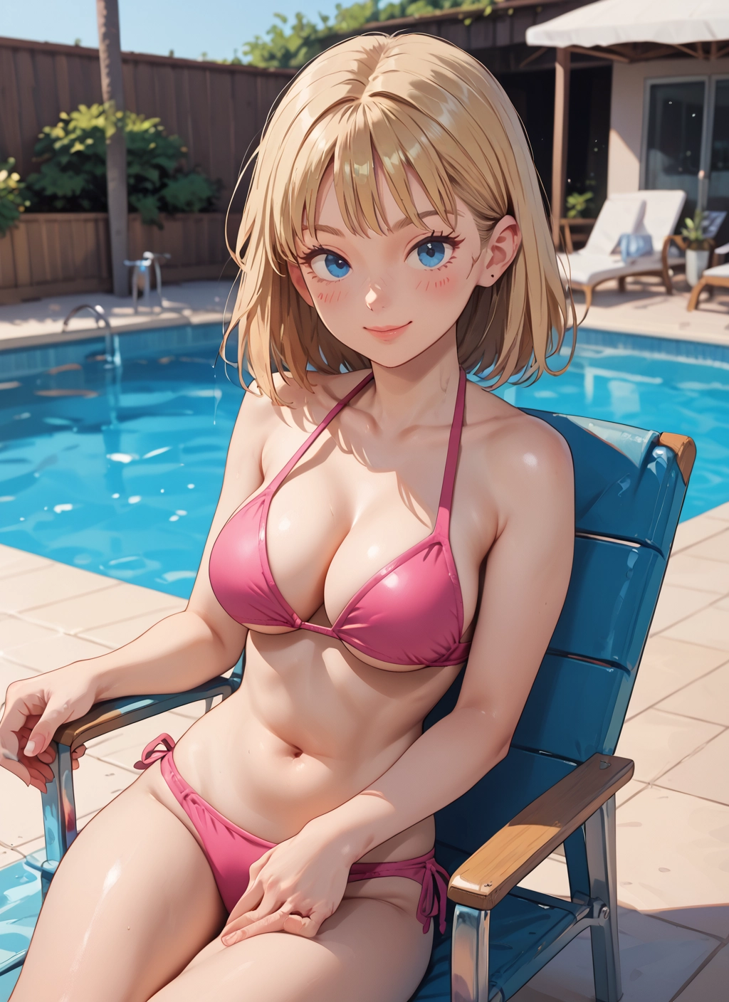1girl, breasts, swimsuit, bikini, blue eyes, solo · Yamete.gg