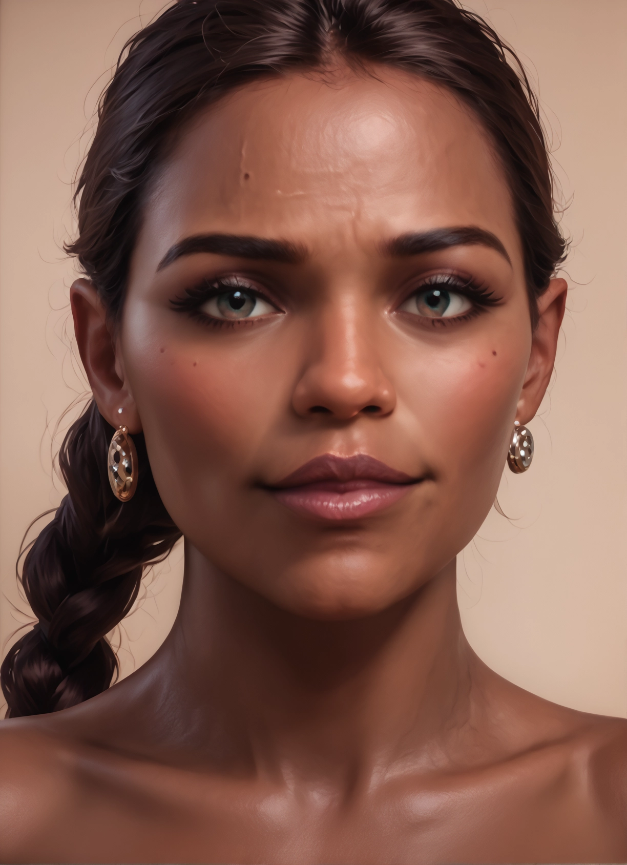 1girl, solo, jewelry, earrings, braid, looking at viewer · Yamete.gg
