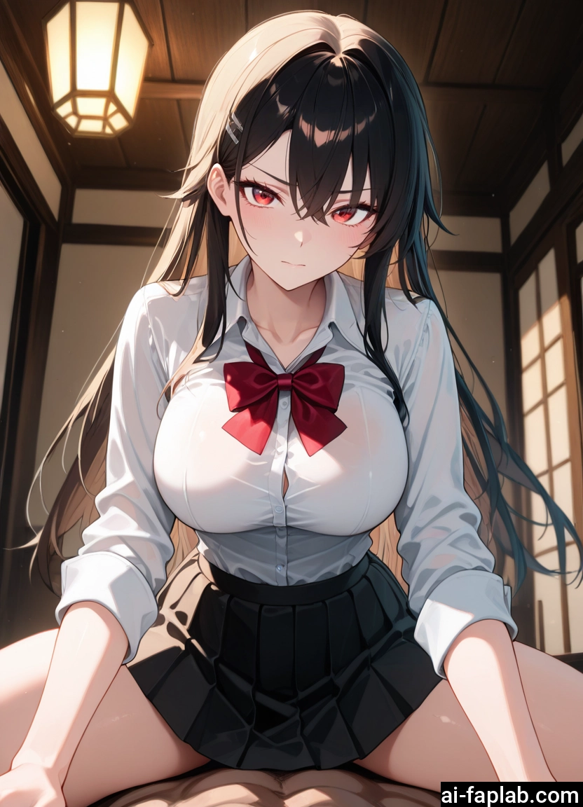 1girl, breasts, skirt, long hair, large breasts, shirt · Yamete.gg