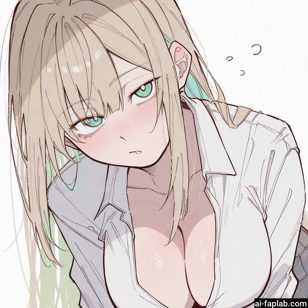 1girl, breasts, cleavage, shirt, solo, large breasts · Yamete.gg