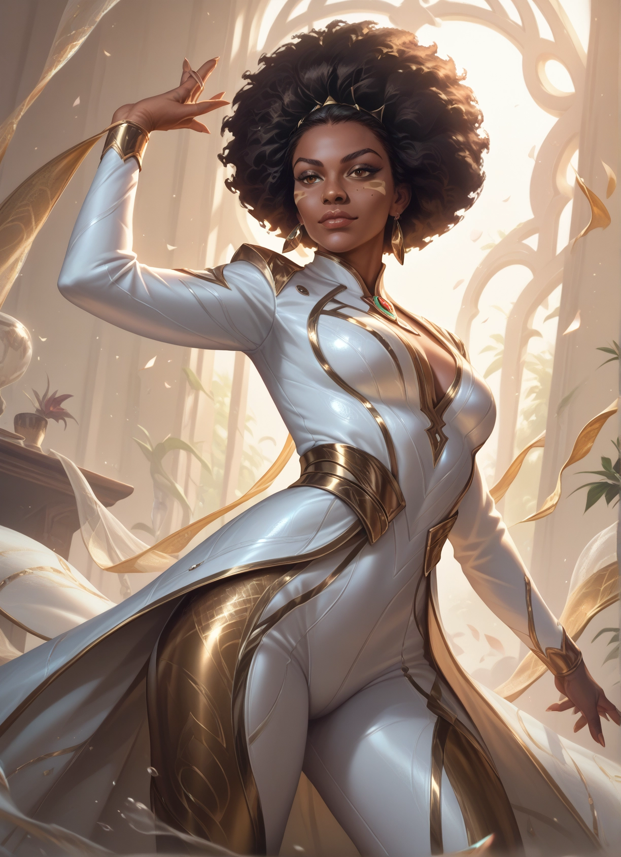 1girl, solo, jewelry, earrings, dark skin, dark-skinned female · Yamete.gg