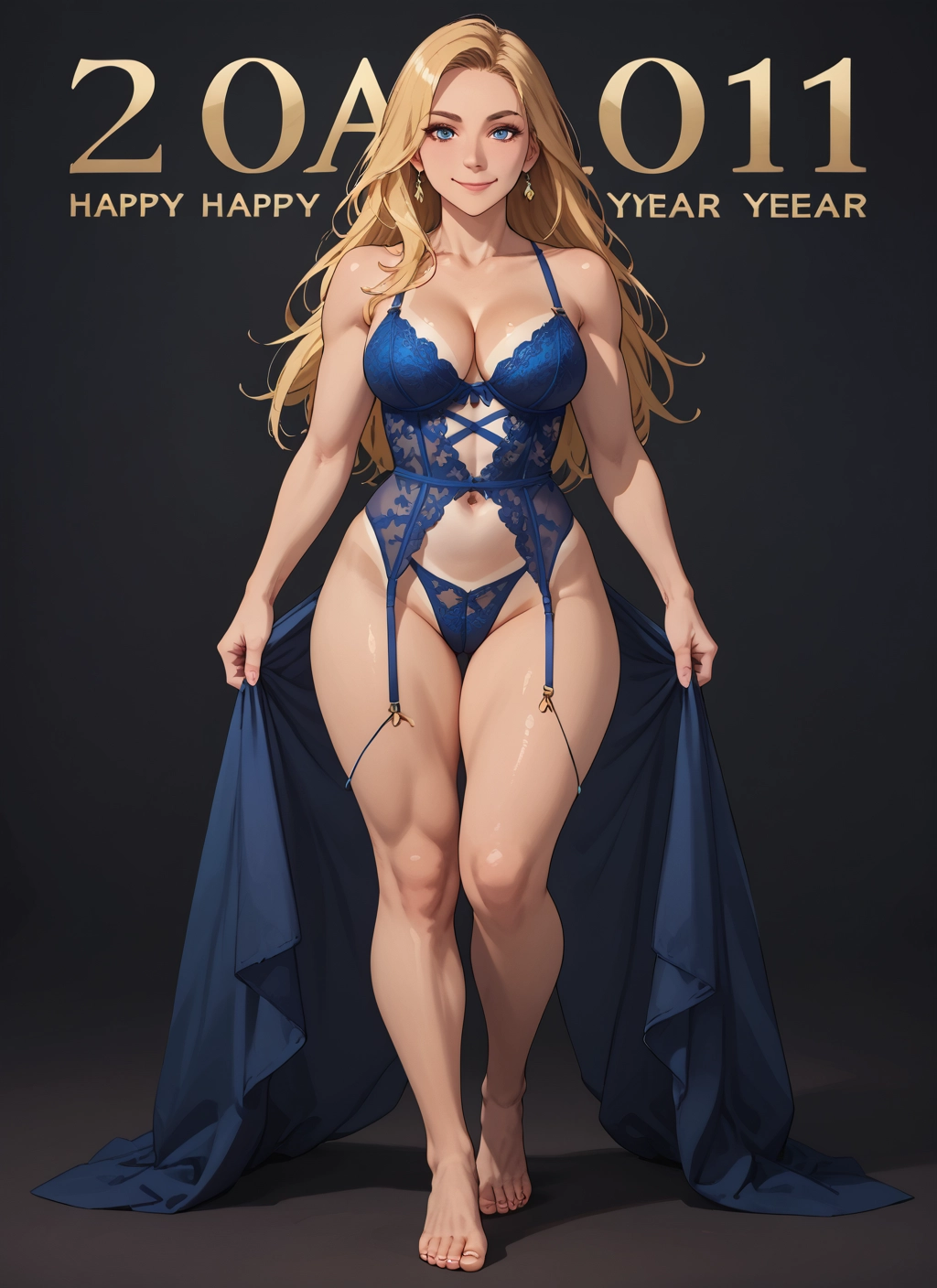 1girl, breasts, blonde hair, jewelry, underwear, earrings · Yamete.gg