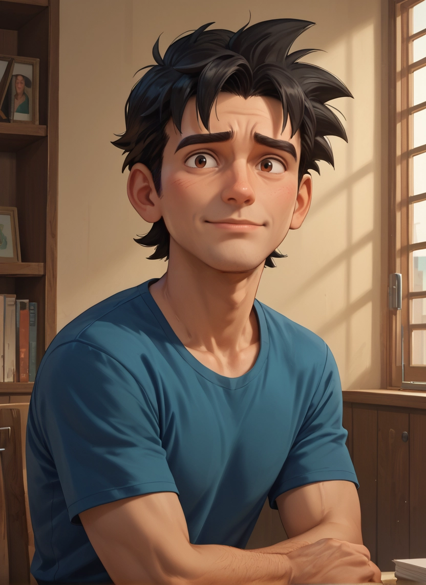 bara, 1boy, male focus, brown eyes, solo, shirt · Yamete.gg