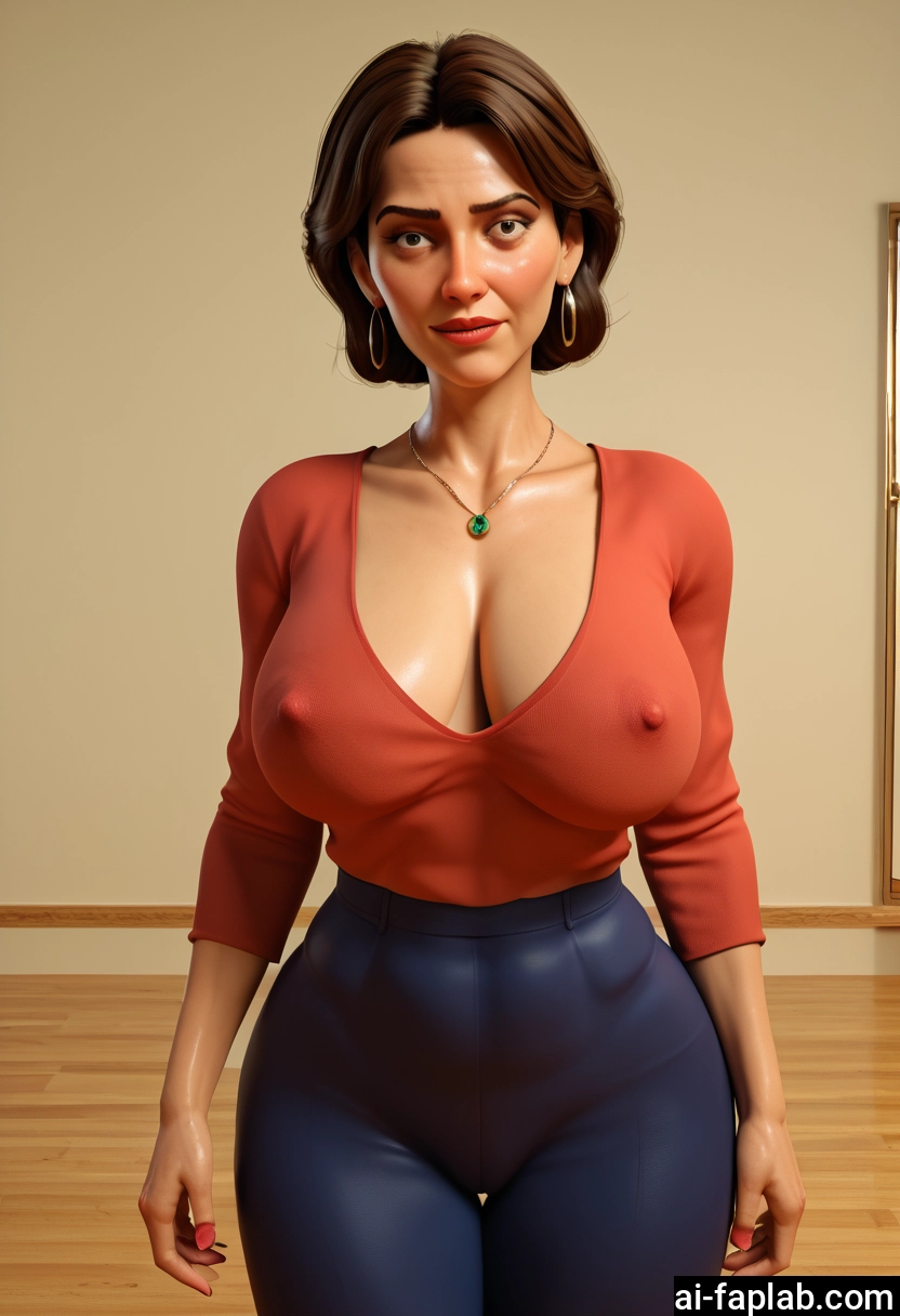 1girl, breasts, jewelry, earrings, solo, covered nipples