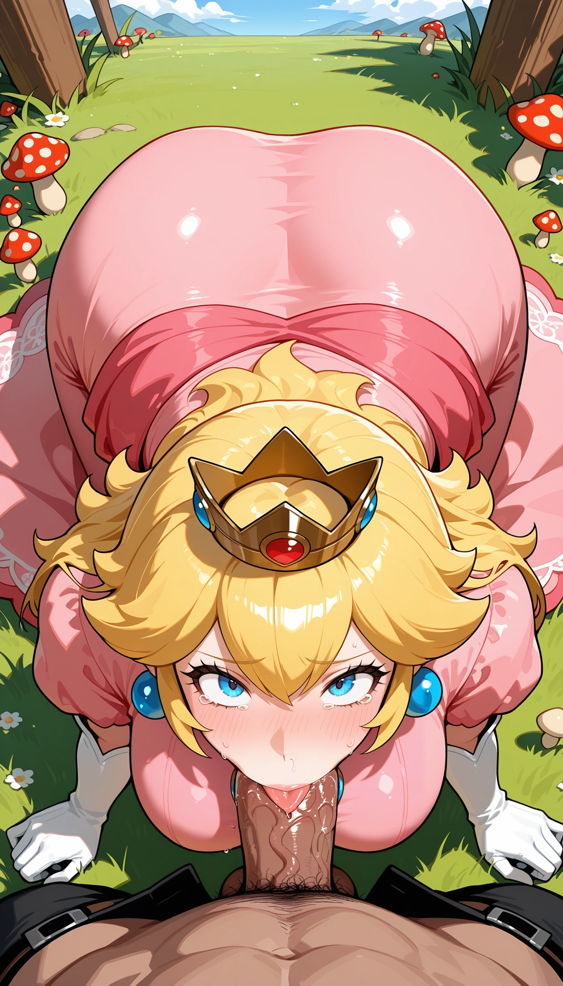 1girl, fellatio, oral, hetero, crown, 1boy · Yamete.gg