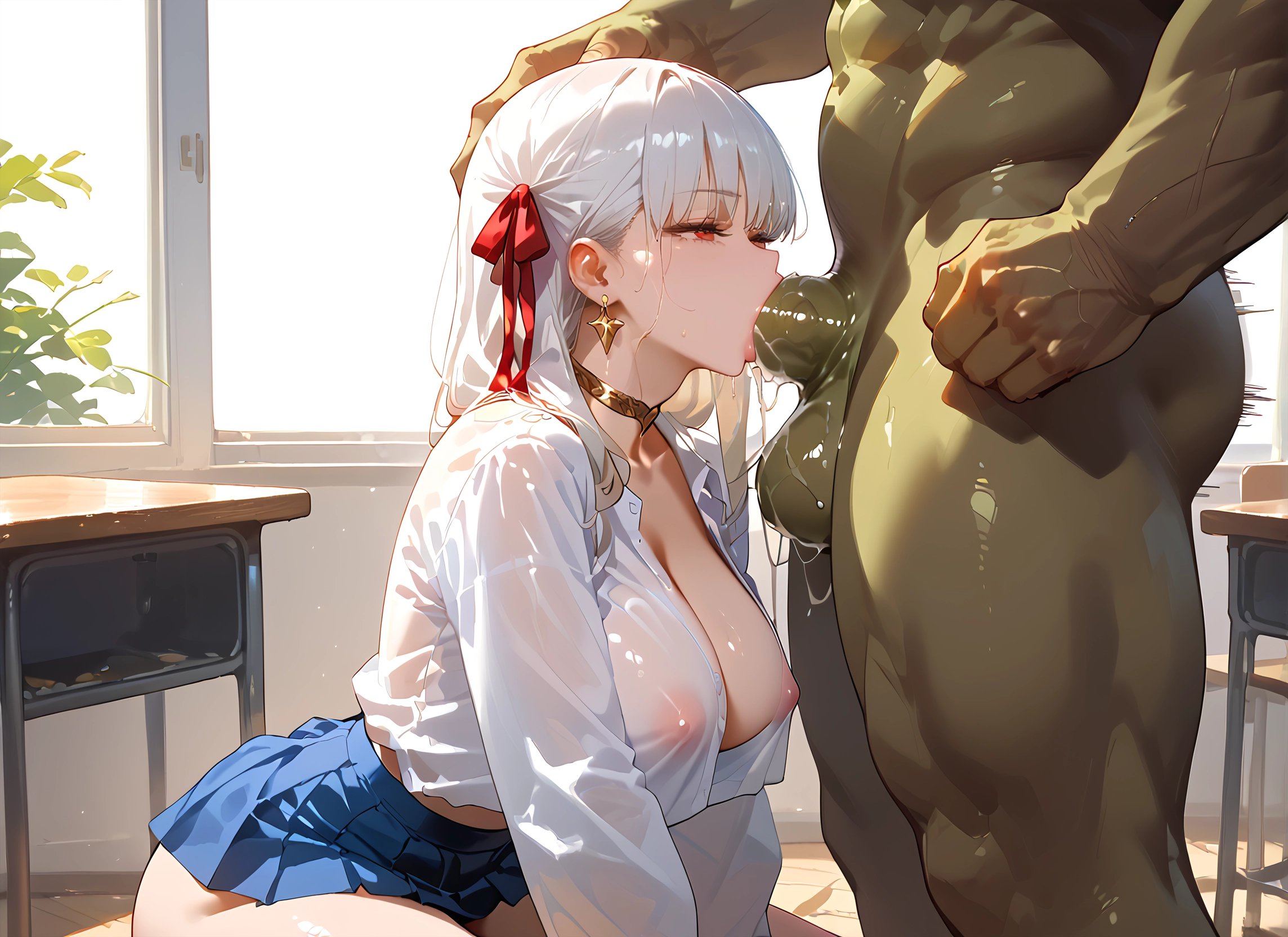 1girl, breasts, hetero, penis, oral, 1boy · Yamete.gg