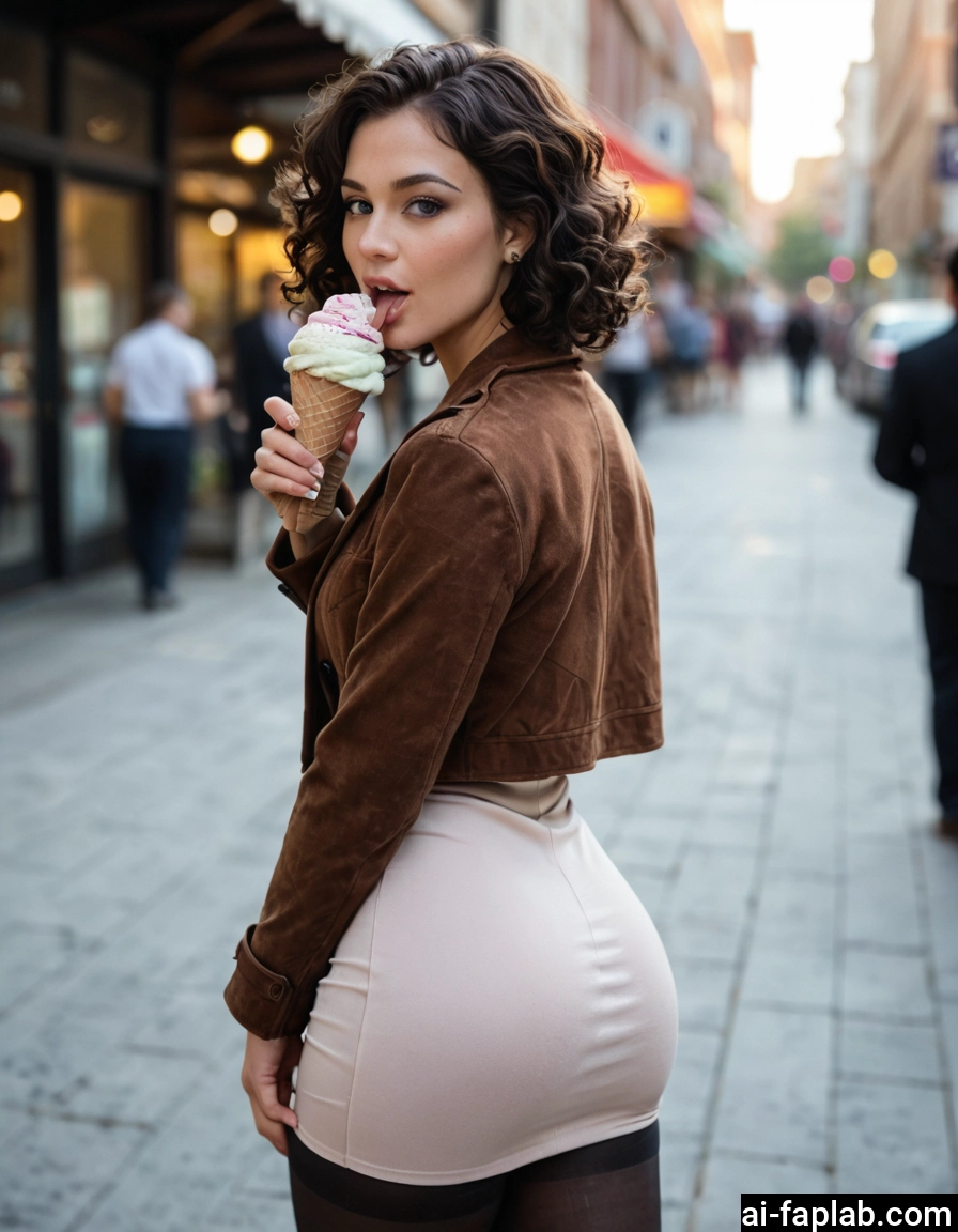 1girl, food, pantyhose, ice cream, skirt, jewelry