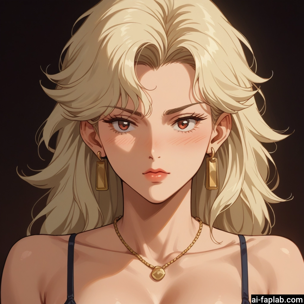 1girl, solo, jewelry, earrings, necklace, blonde hair · Yamete.gg