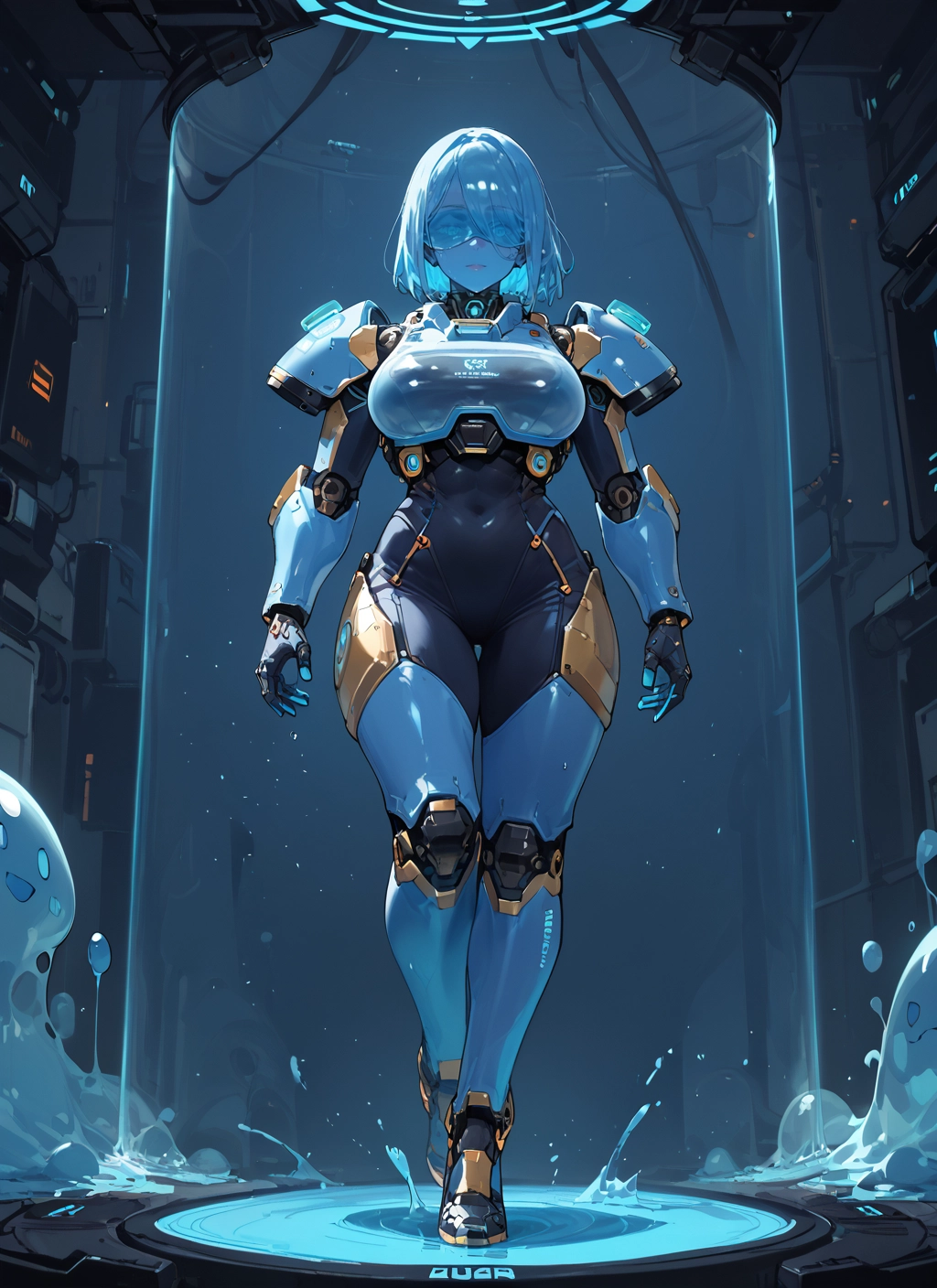 1girl, breasts, large breasts, solo, bodysuit, short hair · Yamete.gg